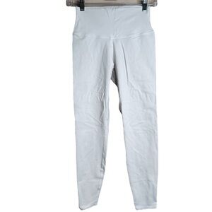 Alo Yoga Leggings Small Womens White Crop 24 Inseam Yoga Gym H30